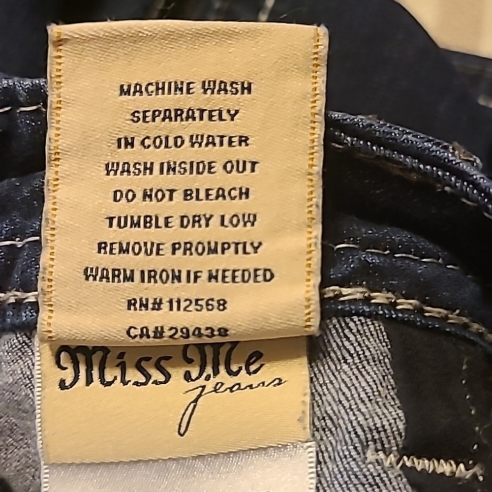 Miss Me jeans dark wash sz. 28"x 30.5" *8"rise. (#1751A) boot cut. - Picture 13 of 16